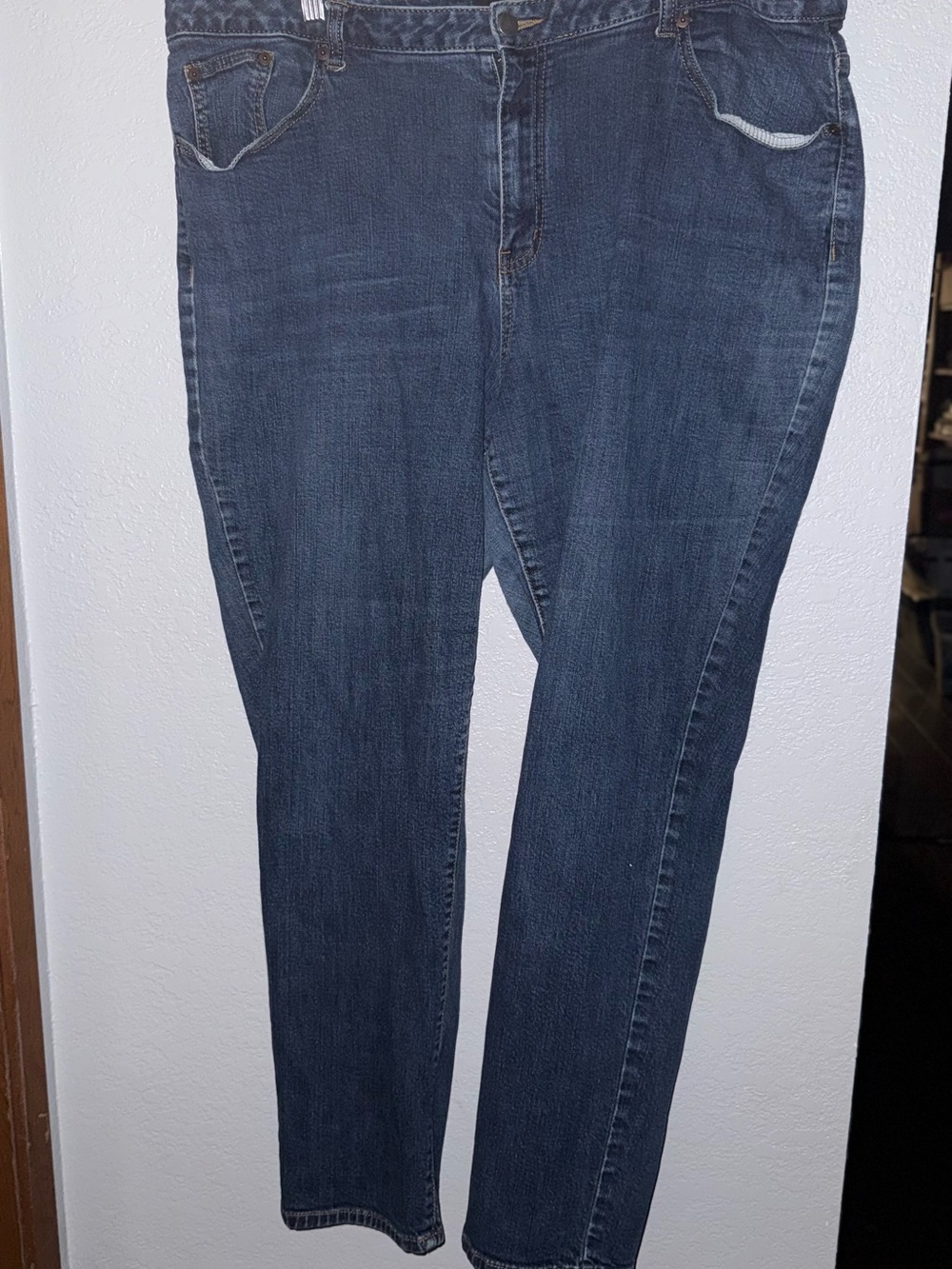 Venezia Avi Fade Straight Leg Medium Wash Blue Denim Stretch Jeans Women’s 22